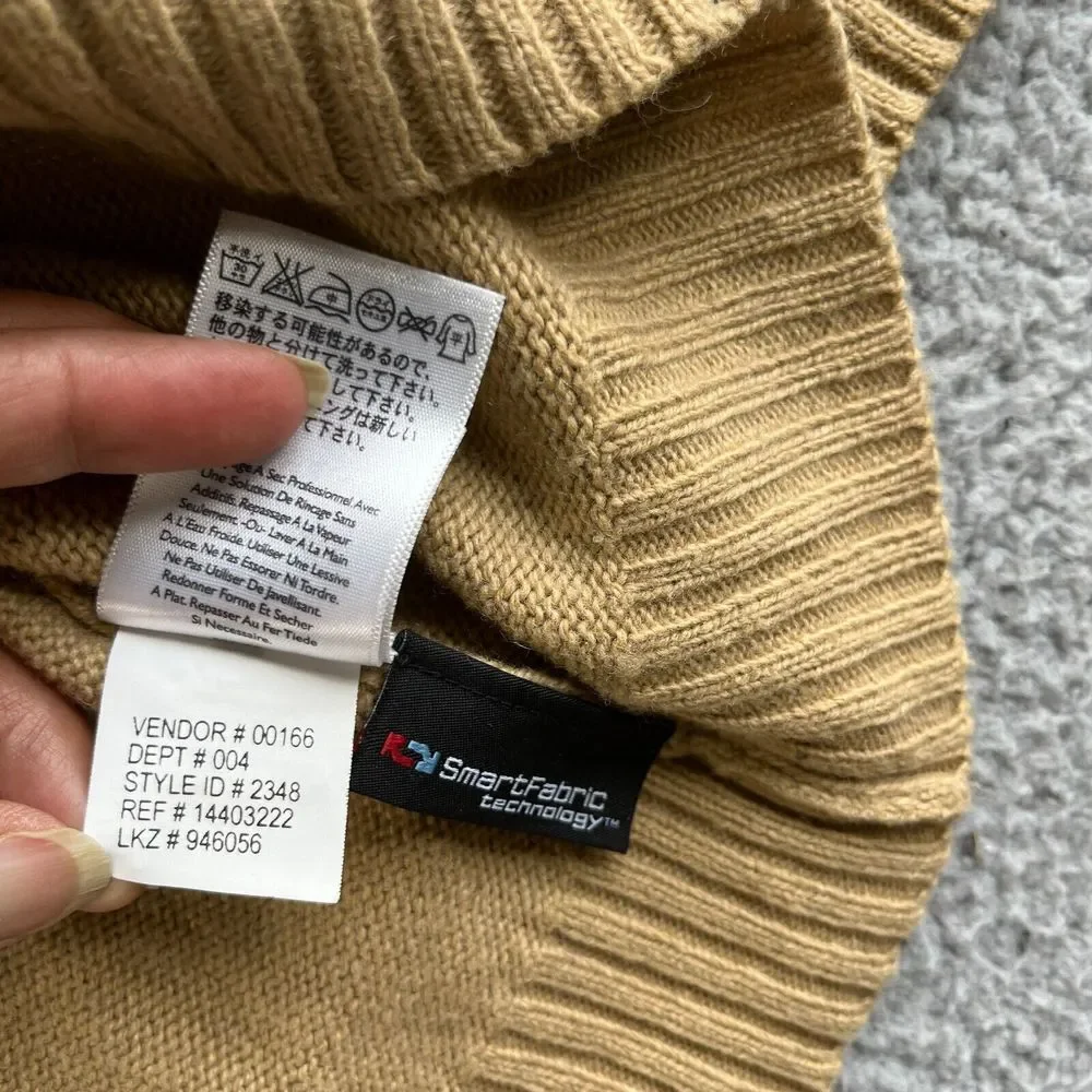 NEW Vintage Eddie Bauer Sweater Mens Extra Large Beige Lambs‎ Wool Smart Fabric